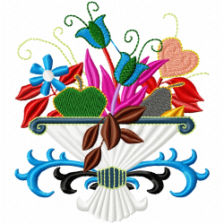 Vase For Flowers Embroidery Design 12 Vase For Flowers Embroidery Design 12